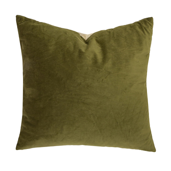 Bambury Decorative Velvet Square Cushion Olive Home Decor 45 x 45cm