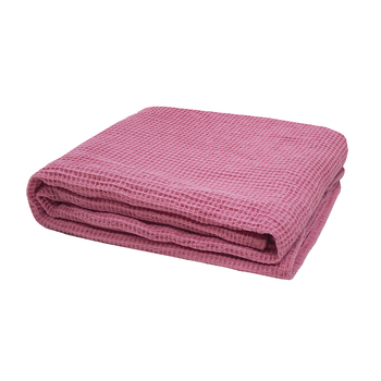 Bambury Decorative Ultra Soft Waffle Throw 130x180cm Pink Cotton Woven