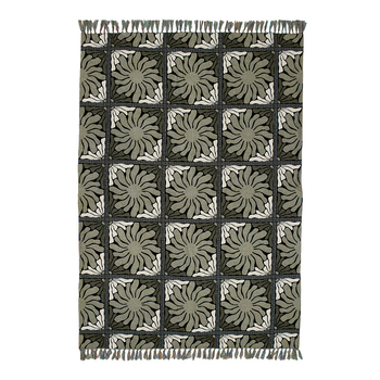 Bambury Zinnia Poly/Cotton Throw Blanket 130x180cm Moss