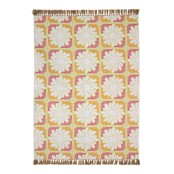 Bambury Zinnia Poly/Cotton Throw Blanket 130x180cm Sorbet