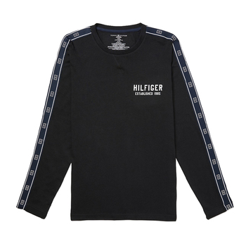 Tommy Hilfiger Men's Size M Sleepwear French Terry Longsleeve Crew Neck Black