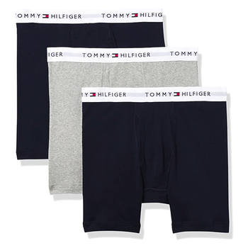3PK Tommy Hilfiger Men's Size L Cotton Classic Trunk Underwear Multi BLK/GRY