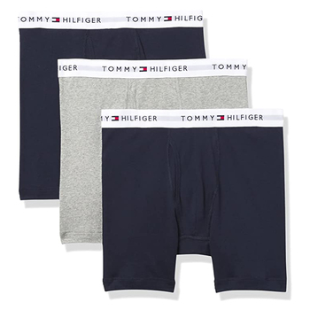 3PK Tommy Hilfiger Men's Size XL Cotton Classic Trunk Underwear Multi NVY/GRY