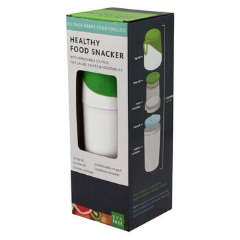 BMS Gifts Chilled Snack Lunch Container w/Cold/Ice Pack BPA Free White