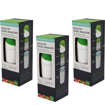 3PK BMS Gifts Chilled Snack Lunch Container w/Cold/Ice Pack BPA Free White