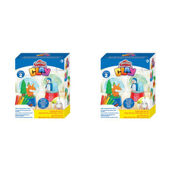 2PK Play-Doh Water Globes Sculpt N Mold Kids Non Drying Modelling Clay Kit 6y+