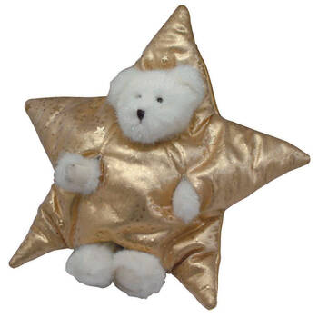 Boyds Plush Glitter Bear Gold Star Christmas Tree Topper Holiday Accessory 37cm
