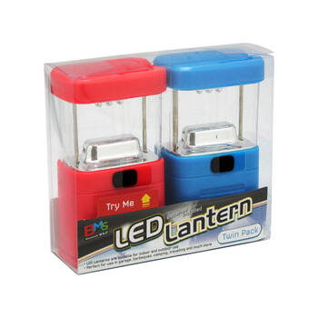 2PK BMS Gifts LED Lantern Set Indoor Outdoor Camping Accessory Red/Blue