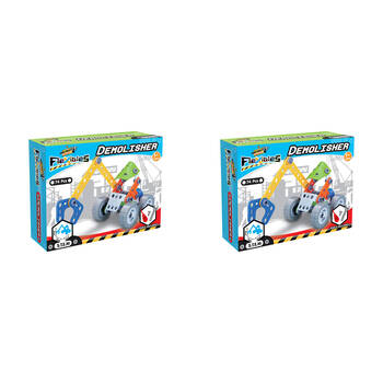 2x 74pc Construct-It Flexibles Building Set Demolisher w/Tools Kids STEM Toy 5y+