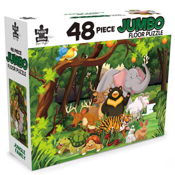 48pc Puzzlemaster Jumbo Floor Jigsaw Puzzle Jungle Family Kids Activity 3y+