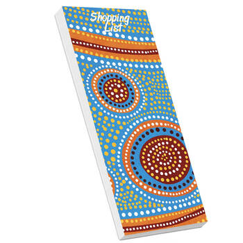Aboriginal/Indigenous Pattern Shopping List Jotter Tall Multi-Page Notepad