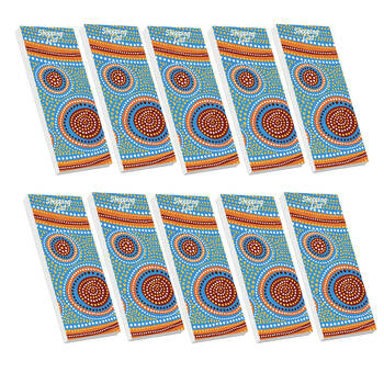 10PK Aboriginal/Indigenous Pattern Shopping List Jotter Tall Multi-Page Notepad