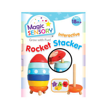 Magic Sensory Rocket Stacker Montessori Shape Sorting/Memory Toy Kids 18m+