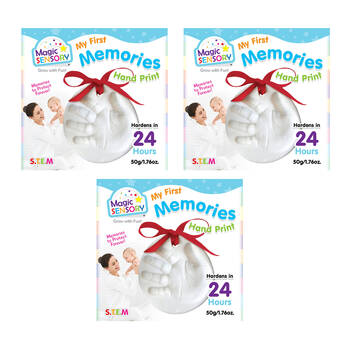 3PK Magic Sensory Hand Print Keepsake Memory Kit Air-Dry Clay No Bake Kids 18m+