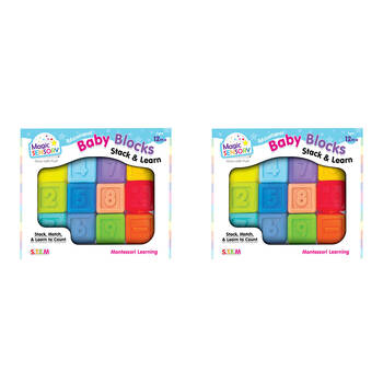 2x 12pc Magic Sensory Montessori Learning Numbered Colourful Baby Blocks 12m+