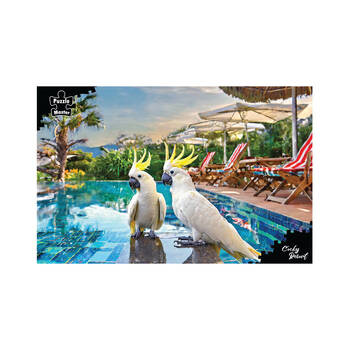 1000pc Puzzlemaster Jigsaw Puzzle Cockatoos Tropical Resort Surreal Australia