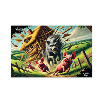 1000pc Puzzlemaster Jigsaw Puzzle 3 Little Pigs Fairytale Scene 12y+