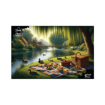1000pc Puzzlemaster Jigsaw Puzzle Lakeside Picnic Scenic Countryside 12y+