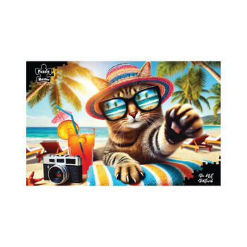 1000pc Puzzlemaster Jigsaw Puzzle Do Not Disturb Cat Beach Theme 12y+