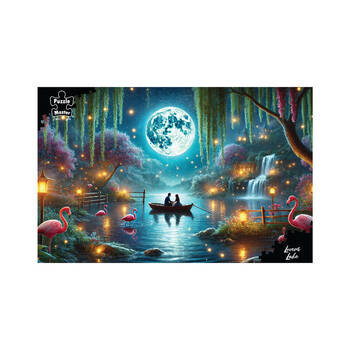 1000pc Puzzlemaster Jigsaw Puzzle Lovers Lake Moonlit Night Romance 12y+