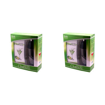 2x 2pc BMS Gifts Legendary Cocktails Gift Set Tornado Mixer w/108 Page Recipe Book