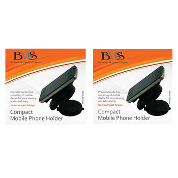 2PK BMS Gifts Compact Mobile Phone Holder Suction Mount w/360 Degree Rotation