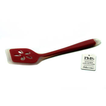 BMS Gifts Silicone Slotted Turner Heat Resistant Dishwasher Safe Red