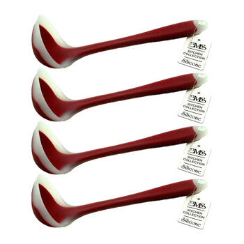 4PK BMS Gifts Silicone Ladle Heat Resistant Microwave Oven Dishwasher Safe Red