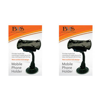 2PK BMS Gifts Mobile Phone Holder Windscreen Suction Mount w/360 Degree Rotation
