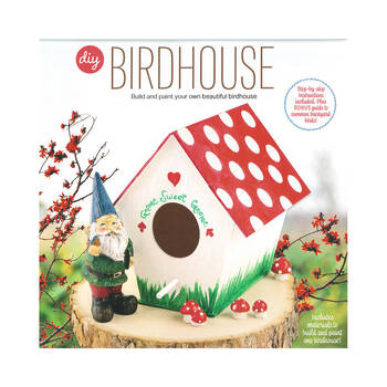 Creative Kids Build And Paint Wooden Birdhouse Kit With Birds Guide 8y+