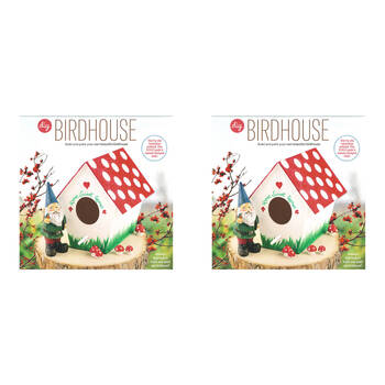 2PK Creative Kids Build And Paint Wooden Birdhouse Kit With Birds Guide 8y+