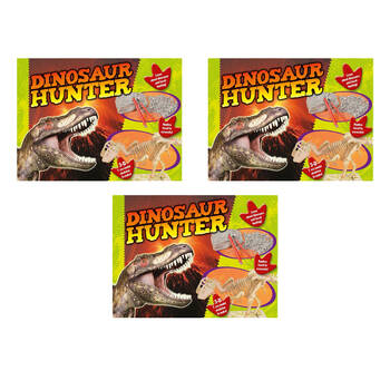 3PK BMS Gifts Mini Dinosaur Hunter Briefcase 3D T Rex Model Fossil Kit 5y+