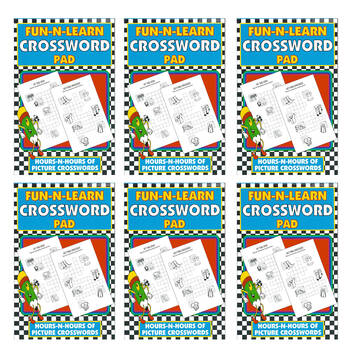 6PK BMS Gifts Fun-N-Learn Picture Crossword Pad/Puzzle Book for Kids Paperback 8y+