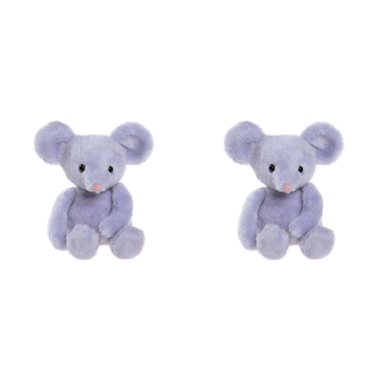 2PK Charlie Bears Bear & Me Baby Pip Mouse 17x6cm - Purple 0m+