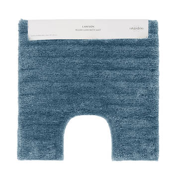 Algodon Polyester Lawson Plush Contoured Bath Soft Floor Mat Denim 50x50cm