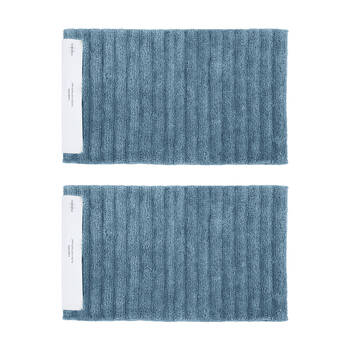 2PK Algodon Lawson Plush Bath Ultra-Soft Floor Mat Denim 50x80cm