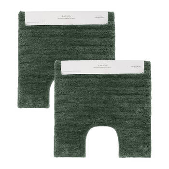 2PK Algodon Polyester Lawson Plush Contoured Bath Runner Soft Mat Thyme 50x50cm