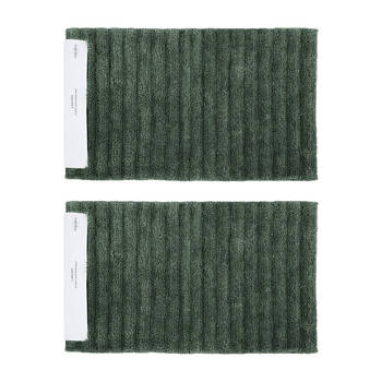 2PK Algodon Polyester Lawson Plush Bath Runner Non-Slip Soft Mat Thyme 50x80cm