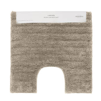Algodon Polyester Lawson Plush Contoured Bath Non-Slip Mat Taupe 50x50cm