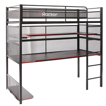 X Rocker Battlebunk Gaming High Sleeper Bunk Bed With Gamer Desk 