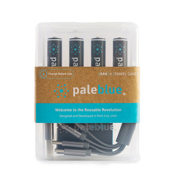 4pc Paleblue Fast Charging AAA USB-C Rechargeable Batteries