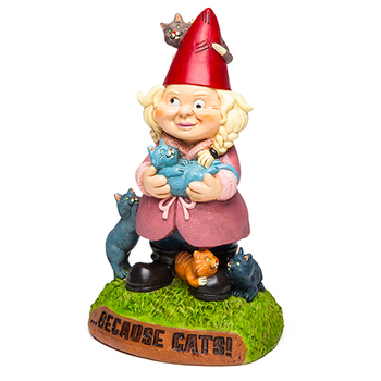 BigMouth 25cm Crazy Cat Lady Garden Gnome