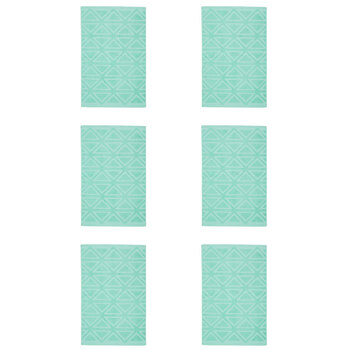 6PK Kas Australia Mason Cotton Bath Mat Bathroom Decor 50x80cm - Aqua