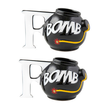 2PK BigMouth Inc. 473ml F-Bomb Coffee Mug Cup w/ Handle - Black