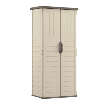 Suncast Vertical Resin Storage Shed/Cabin 6x2FT Vanilla Garden 