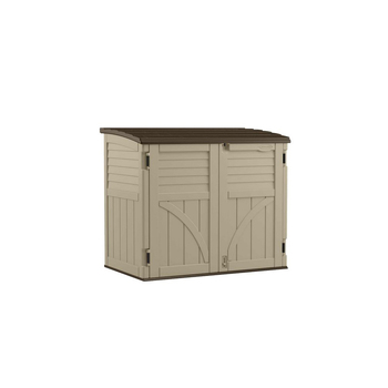 Suncast Horizontal Resin Storage Shed 3x4FT Sand Outdoor Garden 