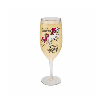 BigMouth Inc. 410ml Unicorn Farts Champagne Glass Novelty - Clear