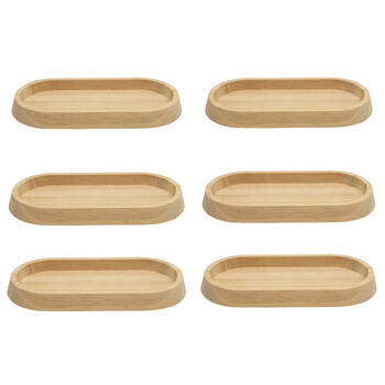 6PK Boyle Wood Trinket Tray/Organiser Craft Project For Jewellery/Keys 20x10x2cm