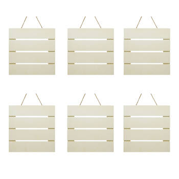 6PK Boyle Wood Sign Slates Craft Project/Home Decoration 25x25x1cm