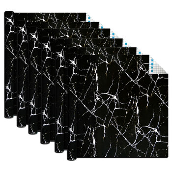 6x Boyle Self Adhesive 1.5mx45cm Vinyl Film - Black Marble